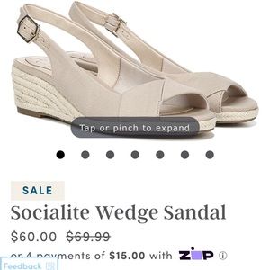 Socialite Canvas Wedge Sandal Natural Color NWOT Size 8M